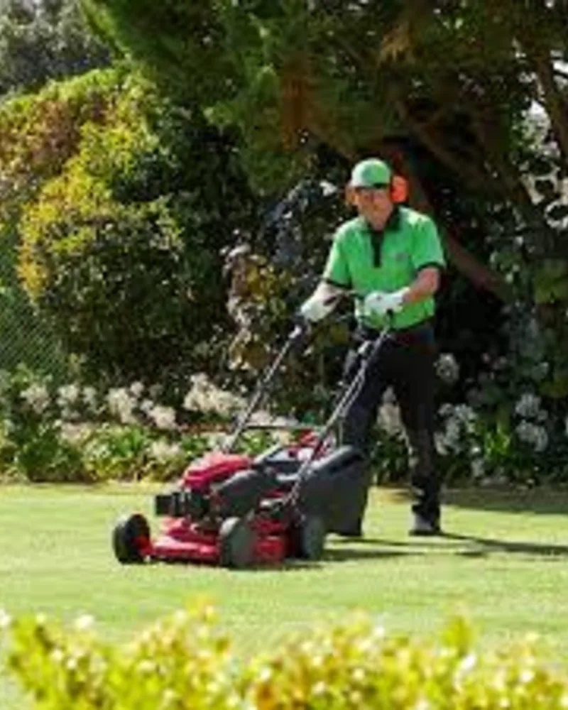 Lawn mowing and garden service owner